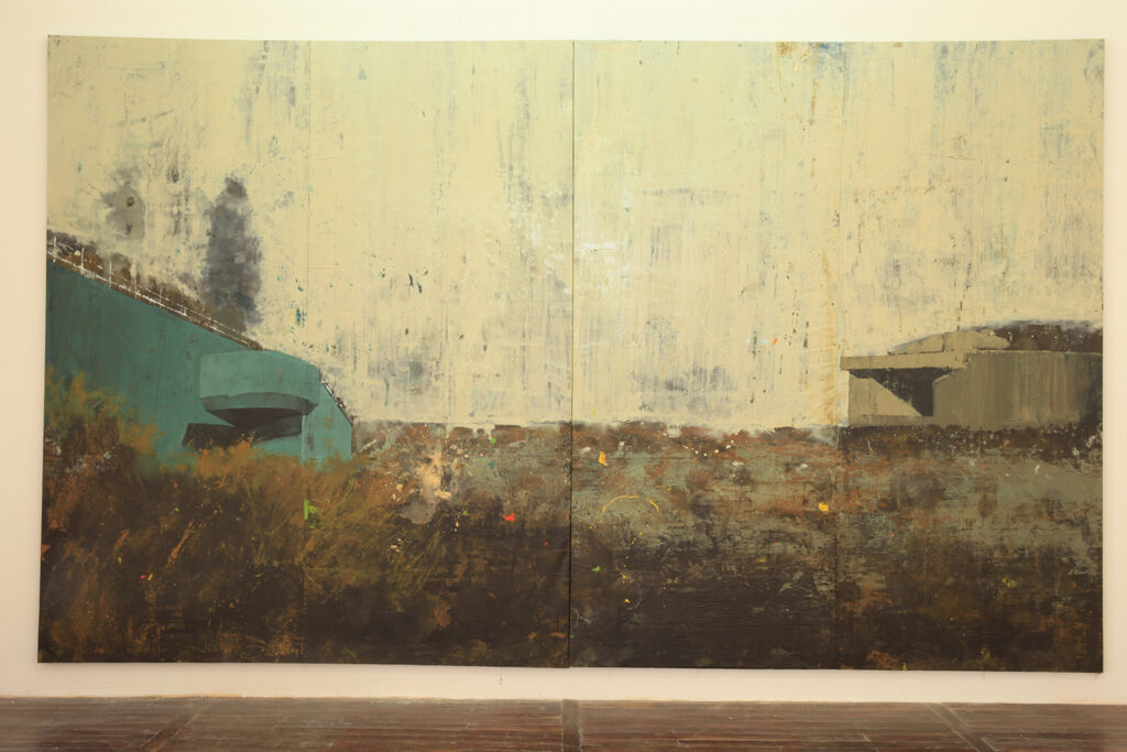 Alejandro Campins b. 1981, Cuba Empatía, 2015 Enamel on canvas 255 7⁄8 × 153 1⁄2 inches