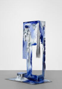 Donna Huanca b. 1980, United States Cliona Chilenis, 2019 Oil, sand, and synthetic hair on steel 79 1⁄8 × 51 1⁄2 × 39 3⁄8 inches