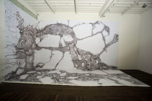 Ana María Devis b. 1968, Colombia Infinito, 2018 Ink on paper 114 3⁄4 × 241 inches