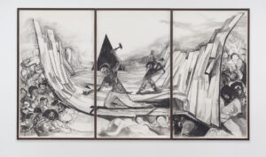 Kara Walker b. 1969, United States Securing a Motherland Should Have Been Sufficient, 2016 Graphite lumber marker on paper 104 1⁄2 × 180 3⁄4 inches