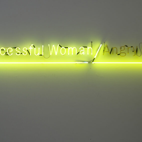 Hank Willis Thomas b. 1976, United States Successful Woman, Angry Men, 2010 Yellow neon 6 × 80 inches