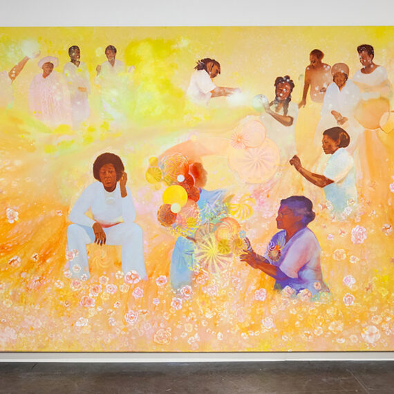 Firelei Baéz b. 1980, Dominican Republic Untitled, 2018 Acrylic on canvas 108 × 192 inches