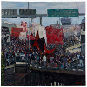 Daniel Corvino b. 1950, Argentina Acá no avanza nadie, 2005 Acrylic on canvas 74 3⁄4 × 74 3⁄4 inches