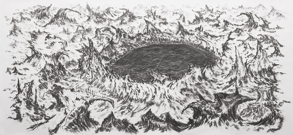 Matías Duville b. 1974, Argentina Esto fue otro lugar, 2010 Charcoal on paper 59 × 128 inches