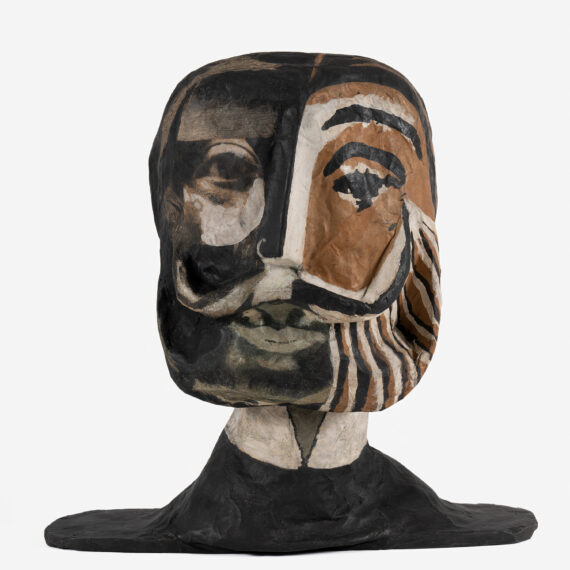 Antonia Eiriz b. 1929, Cuba; d. 1995, United States Untitled (Fidel Castro), ca. 1960 Papier-mâché and ink 18 1⁄2 × 19 × 11 in
