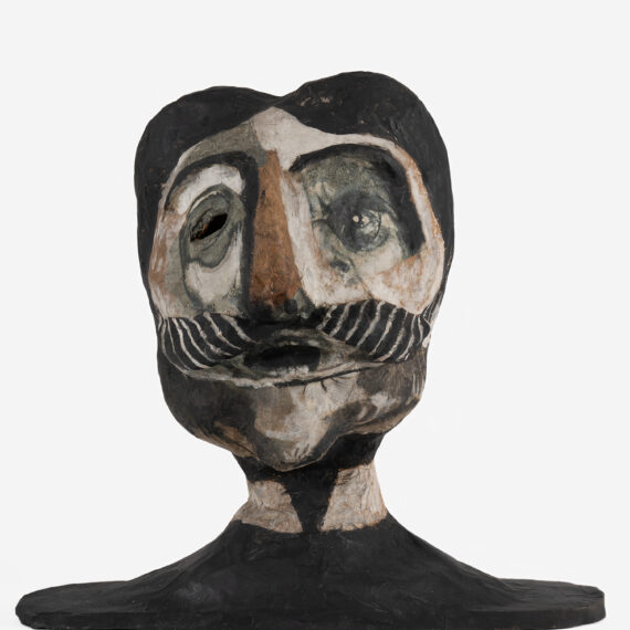 Antonia Eiriz b. 1929, Cuba; d. 1995, United States Untitled (Raúl Castro), ca. 1960 Papier-mâché and ink 18 1⁄2 × 19 × 11 in