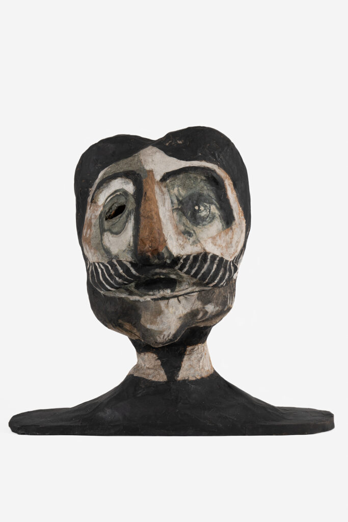 Antonia Eiriz b. 1929, Cuba; d. 1995, United States Untitled (Raúl Castro), ca. 1960 Papier-mâché and ink 18 1⁄2 × 19 × 11 in
