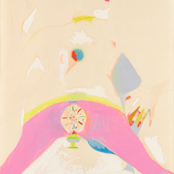 Marisol (Marisol Escobar; b. 1930, France; d. 2016, United States) Woman from Paris, 1960 Gouache, colored pencil, and pastel on paper