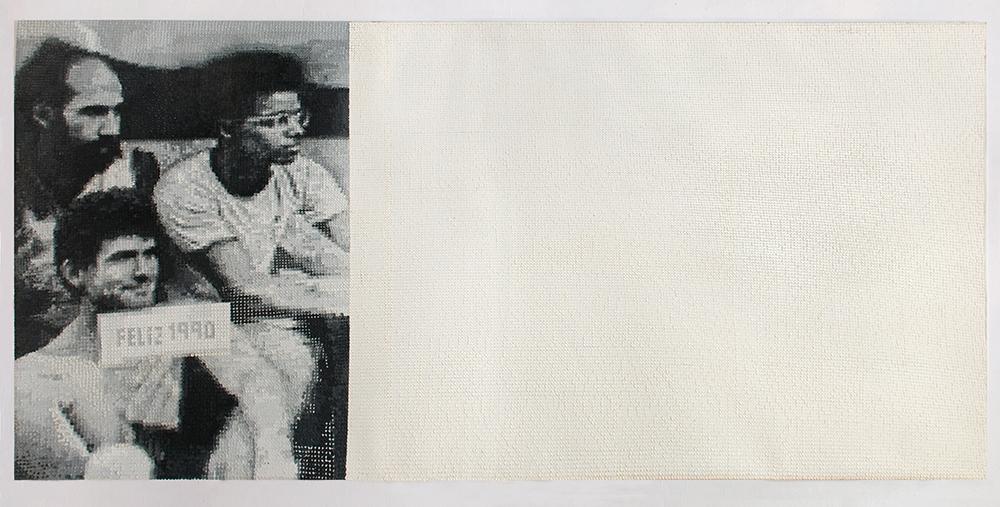 René Francisco Rodríguez b. 1960, Cuba Feliz 1990, 2006 Oil on canvas, wood, and video Documentation 50 3⁄8 × 105 1⁄8 inches