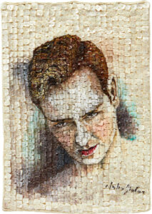 Julio Galán (b. 1958, Mexico; d. 2006, Mexico) Sin título, 2000 Oil on mother of pearl