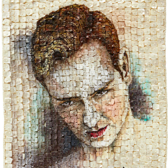 Julio Galán (b. 1958, Mexico; d. 2006, Mexico) Sin título, 2000 Oil on mother of pearl