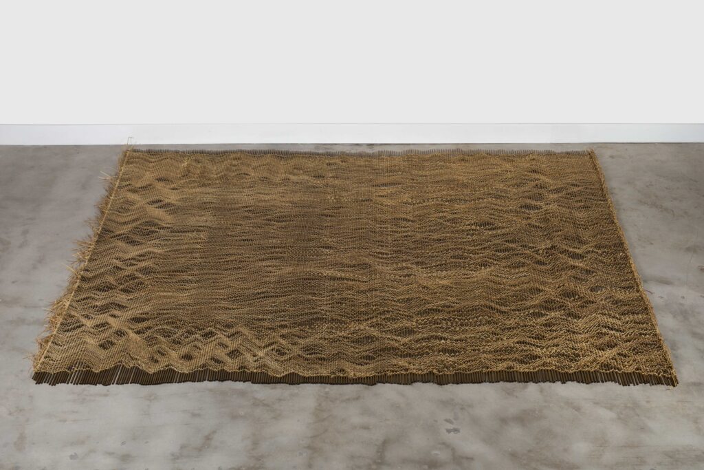 Ximena Garrido-Leccab. 1980, Peru

Aleaciones con memoria de forma II, 2014
Bronze and reed
157 1⁄2 × 118 inches
