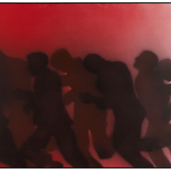 Juan Genovés b. 1930, Spain Ideograma 139, 1971 Acrylic on canvas 56 × 79 inches