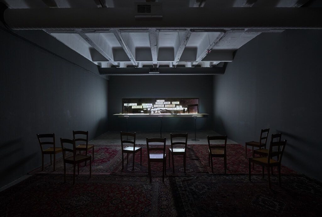 William Kentridge b. 1955, South Africa KABOOM!, 2018 Three-channel HD film installation, three mini-projectors and stands, and model stage with props Dimensions variable; video: 18 minutes 37 seconds