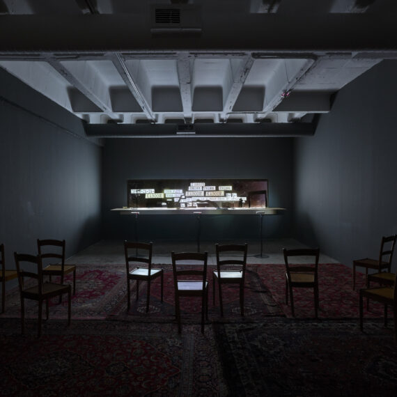 William Kentridge b. 1955, South Africa KABOOM!, 2018 Three-channel HD film installation, three mini-projectors and stands, and model stage with props Dimensions variable; video: 18 minutes 37 seconds