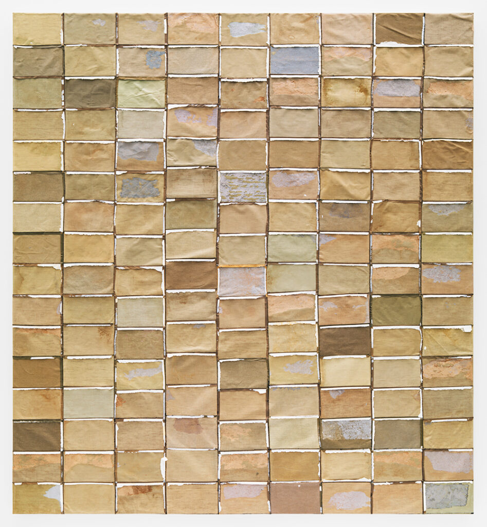 Samuel Levi Jones b. 1978, United States Christian, 2017 Deconstructed California law books on canvas 100 × 92 inches