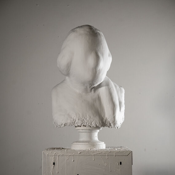 Reynier Leyva Novo (b. 1983, Cuba) What It Is, What It Has Been (George Washington), 2023 Stereolithography 3D print, acrylic white paint, plaster, and video