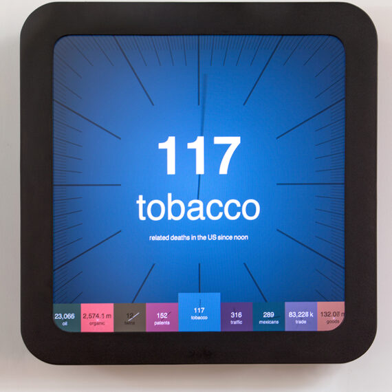 Rafael Lozano Hemmer b. 1967, Mexico Zero Noon, 2013 Computer, software, and HD screen 17 × 17 × 4 inches