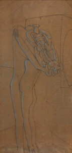 Roberto Matta (b. 1911, Chile; d. 2002, Italy) Le couple, ca. 1945 Gouache and Indian ink on cardboard on plywood panel