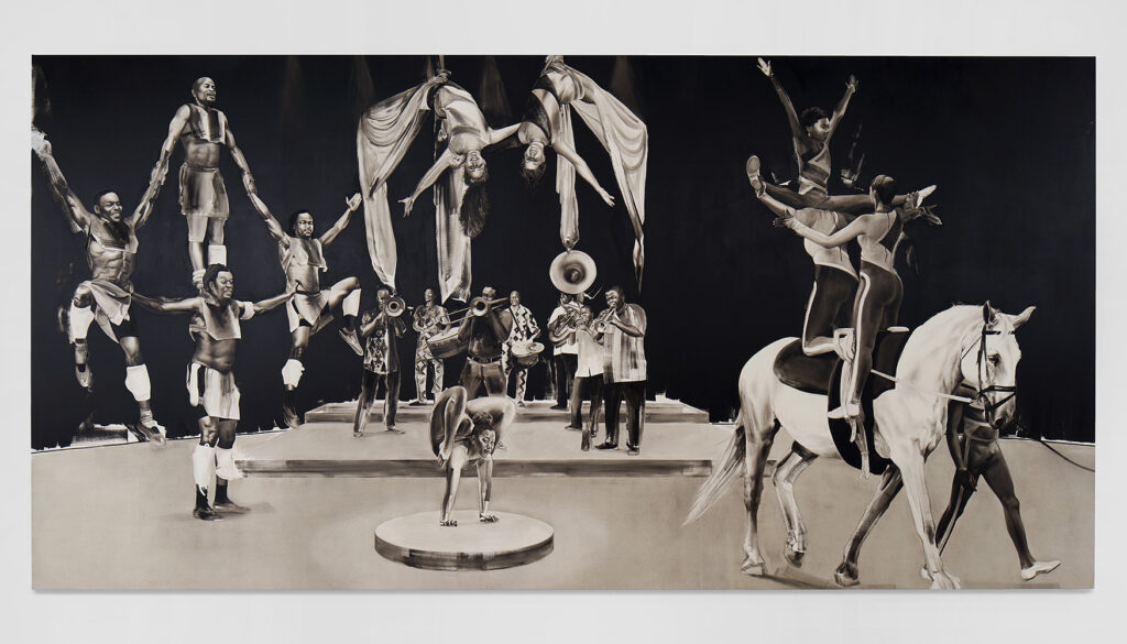 Meleko Mokgosi (b. 1981, Botswana) Spaces of Subjection: Black Painting II, 2022 Oil on canvas