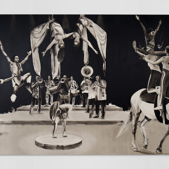 Meleko Mokgosi (b. 1981, Botswana) Spaces of Subjection: Black Painting II, 2022 Oil on canvas