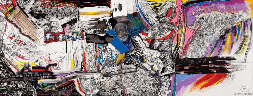 Luis Felipe Noé (b. 1933, Argentina) De visita en este mundo, 2004 Acrylic and ink on paper, mounted on canvas