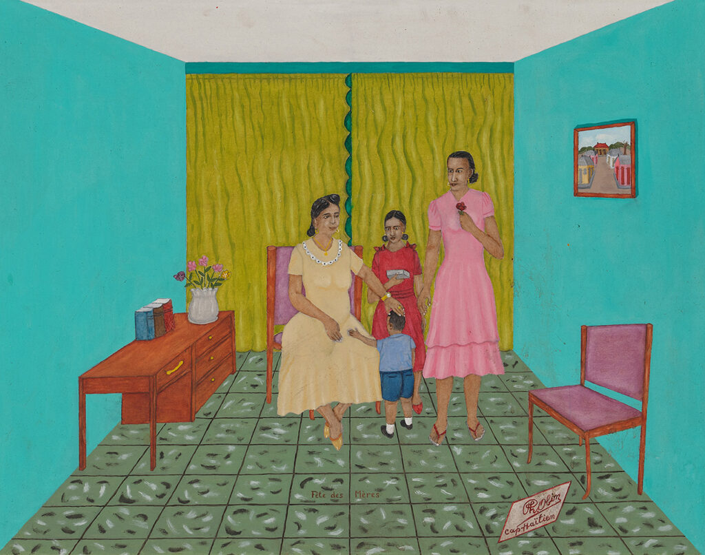 Philomé Obin (b. 1891, Haiti; d. 1986, Haiti) Fête des Mères, ca. 1950 Oil on Masonite