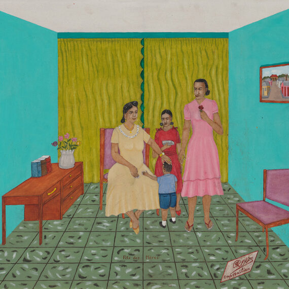 Philomé Obin (b. 1891, Haiti; d. 1986, Haiti) Fête des Mères, ca. 1950 Oil on Masonite