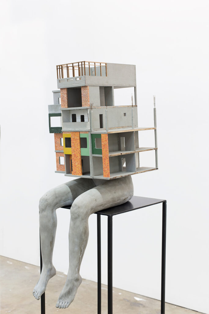 Daniel Otero Torres b. 1985, Colombia Escalera II, 2018 Mixed-media sculpture on steel structure 37 3⁄4 × 28 × 13 inches