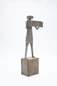 Pedro Reyes b. 1972, Mexico Protester V, 2017 Concrete and wire frame 45 7⁄8 × 20 1⁄2 × 17 1⁄2 inches