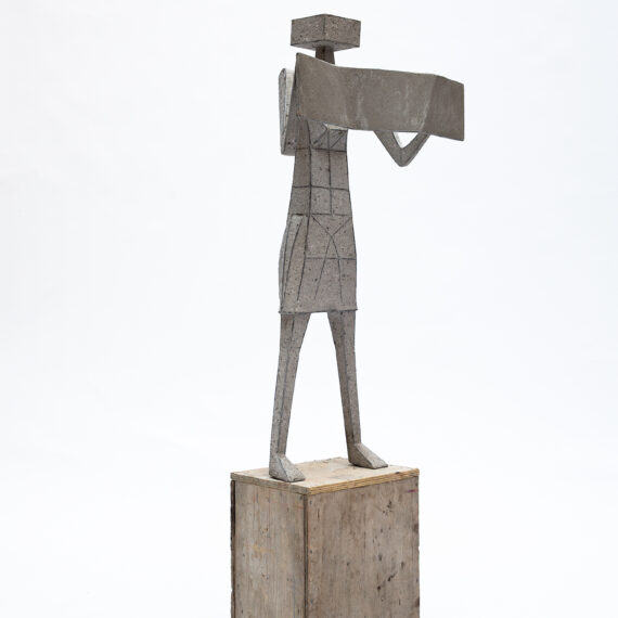 Pedro Reyes b. 1972, Mexico Protester V, 2017 Concrete and wire frame 45 7⁄8 × 20 1⁄2 × 17 1⁄2 inches