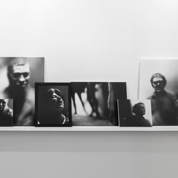 Jorge Ribalta (b. 1963, Spain) Disassemblage from the series UNTITLED Canvases [1991–96] and ANTLITZ DER ZEIT [2002–04], 2024 Gelatin silver prints on cotton fabric, selenium toned, mounted on wood stretchers; gelatin silver prints, selenium-toned, framed, in nineteen parts