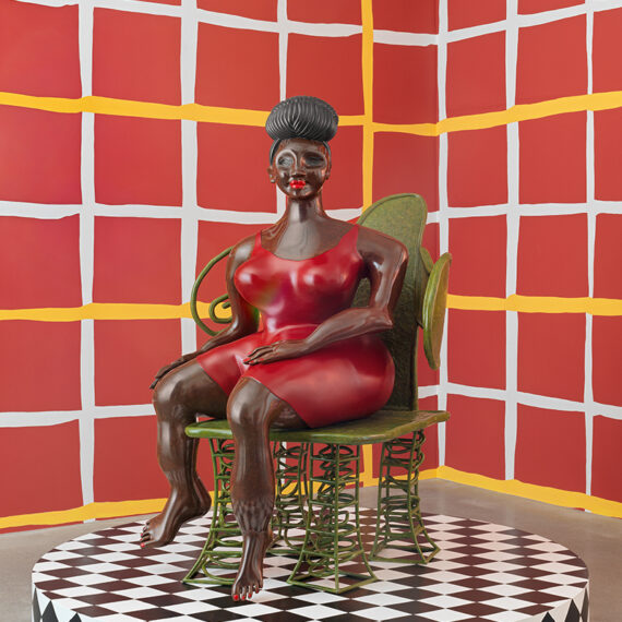 Tschabalala Self (b. 1990, United States) Seated Woman 1, 2023 Bronze with patina and oxides with wax coating, ed. 3/3 + 2 AP