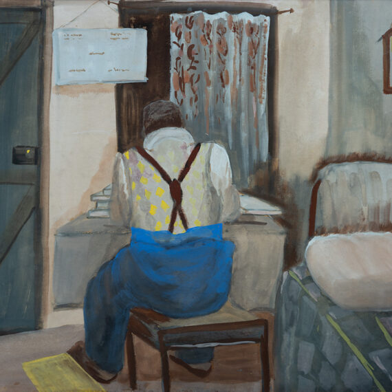 Gerard Sekoto (b. 1913, South Africa; b. 1993, France) Man at a Desk, ca. 1945 Gouache on paper