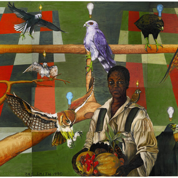 Ray Smith (b. 1959, United States) El rapto de las frutas, 1990 Oil on panel, in twelve parts