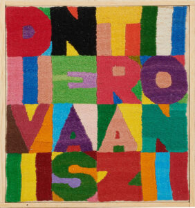 Alighiero Boetti (b. 1940, Italy; d. 1994, Italy) Divine Astrazioni, 1987 Embroidery on canvas