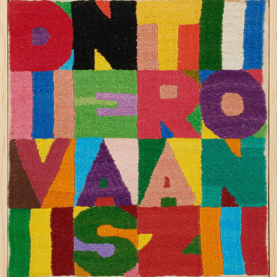 Alighiero Boetti (b. 1940, Italy; d. 1994, Italy) Divine Astrazioni, 1987 Embroidery on canvas