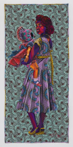 Bisa Butler (b. 1973, United States) Mobile Madonna, 2022 Cotton, silk, wool, and velvet quilted and appliquéd