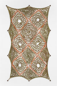 Ernesto Neto (b. 1964, Brazil) GeOwlmeSong, 2016 Cotton voil crochet and wooden knobs