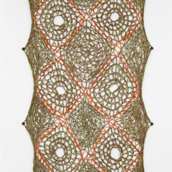 Ernesto Neto (b. 1964, Brazil) GeOwlmeSong, 2016 Cotton voil crochet and wooden knobs