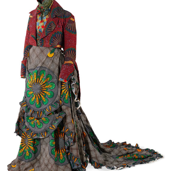 Yinka Shonibare (b. 1962, United Kingdom) Girl/Boy, 1998 Wax cotton printed textile, metal chain, and mannequin