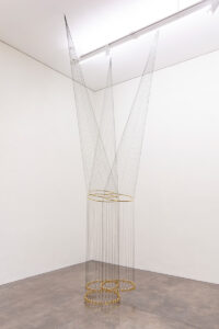 Artur Lescher (b. 1962, Brazil) Infinito Triple, 2018 Brass and green multifilament lines