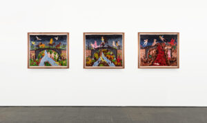 Michaela Younge (b. 1993, South Africa) Before the era of man; when the river is dirtier than your thought; the earth will take back what you thought was yours, 2017 Merino wool on felt