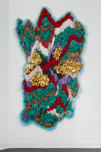 Suchitra Mattai (b. 1973, Guyana) A Mother's Glow, 2021 Vintage saris, ghungroo bells, fabric, rope net, and boas