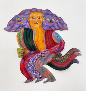 Maria A. Guzmán Capron (b. 1981, United States) Un paso que vibra, 2022 Fabric, thread, batting, stuffing, spray paint, latex paint, and fabric paint