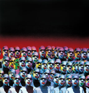 Norman Catherine (b. 1949, South Africa) National Anthem, 1981 Airbrush, collage, and watercolor on paper