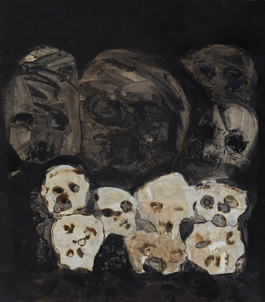 4. Antonia Eiriz (b. 1929, Cuba; d. 1995, United States) Untitled, ca. 1965 Mixed media and burned paper collage on paper