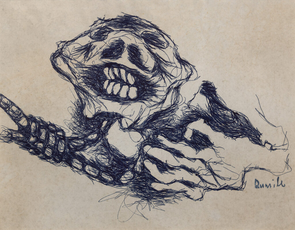 Dumile Feni-Mhlaba (Zwelidumile Mxgazi) (b. 1942, South Africa; d. 1991, United States) Untitled (Monster head), n.d. Ink on paper