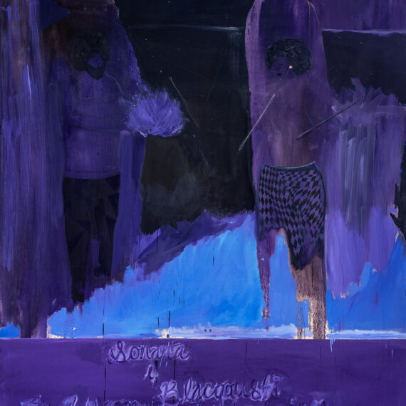 Andrew Pierre Hart (b. 1970, United Kingdom) Introducing Sonara and Blacqousti, 2021 Oil, oil stick, and pencil on canvas