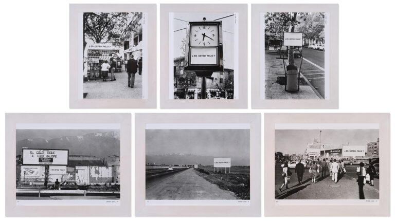 Alfredo Jaar (b. 1956, Chile) Studies on Happiness, Public Interventions, 1980 Six gelatin silver prints, ed. 3/3